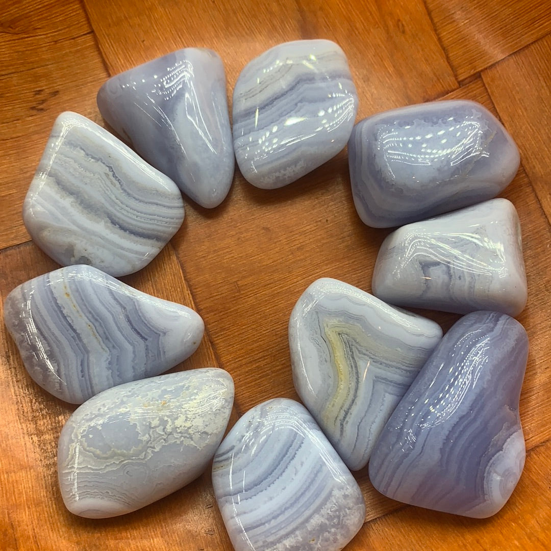 Tumbled Blue Lace Agate