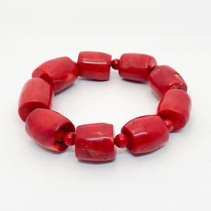 Red Coral Bamboo Canute Bracelet