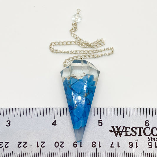 Blue Hawlite Orgone Pendulum