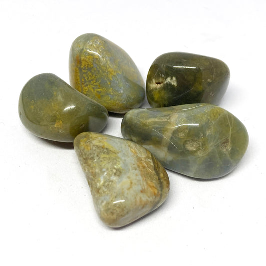 Chalcedony Blue Mustard Tumbled