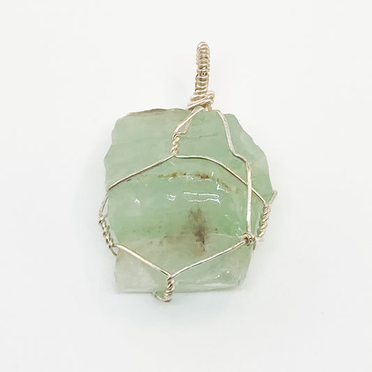 Raw Green Calcite Pendant