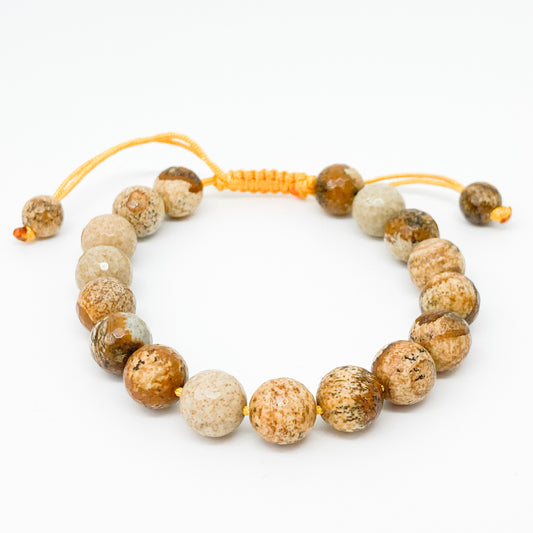 Round Jasper Picture Bracelet