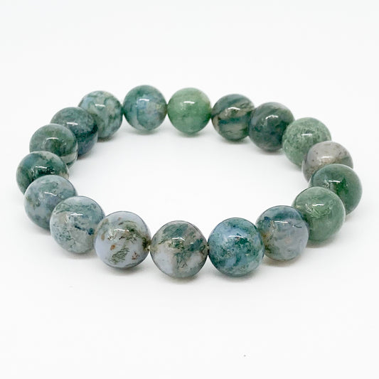 Round Moss Agate Bracelet