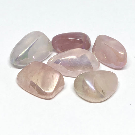 Quartz Rose Aura Tumbled