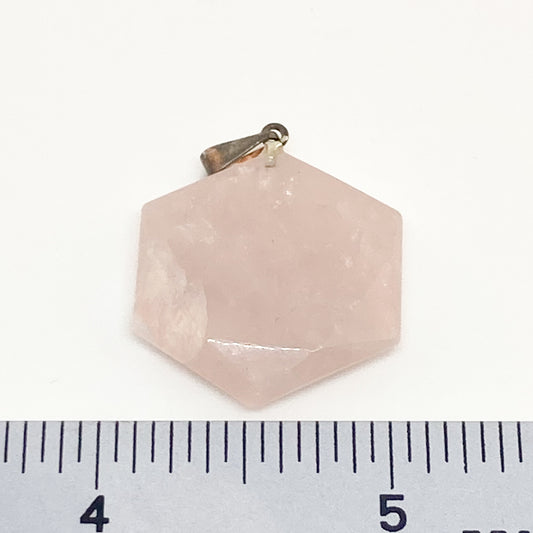 Rose Quartz Hexagon Pendant