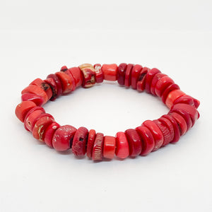 Red Coral Bamboo Bracelet